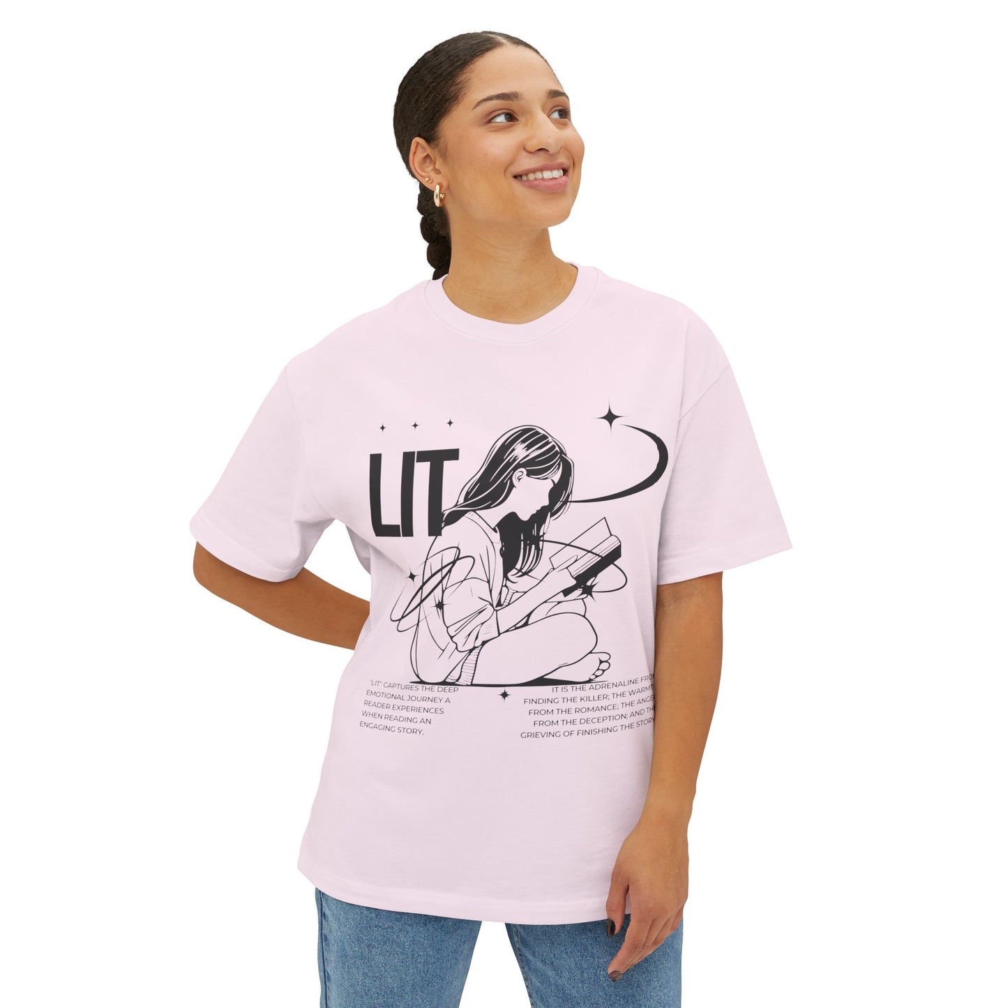 Boxy Tee - Girl Reading LIT Design