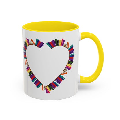 Mug Big Heart Made of Books Coffee Mug (11, 15oz)