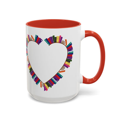 Mug Big Heart Made of Books Coffee Mug (11, 15oz)