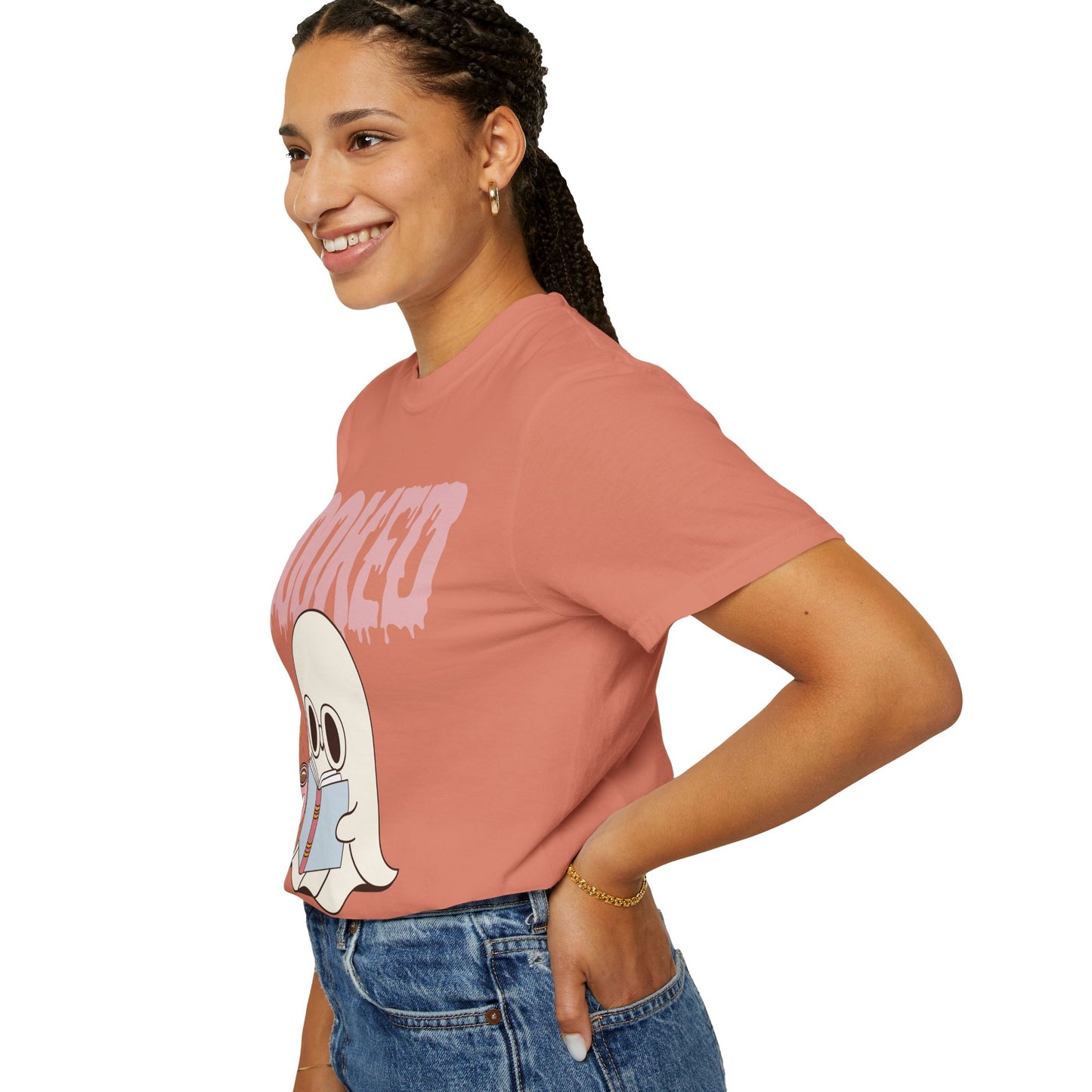 Booked Ghost with Coffee Unisex T-shirt