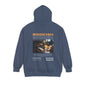Bookish Latino Garment-Dyed Hoodie with Candles and Books Design