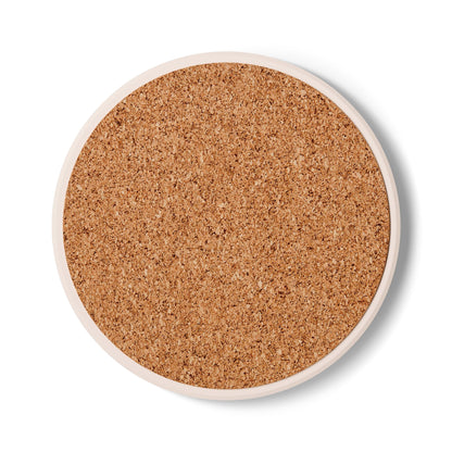 "Cafecito y Chisme" Pink Ceramic Coaster