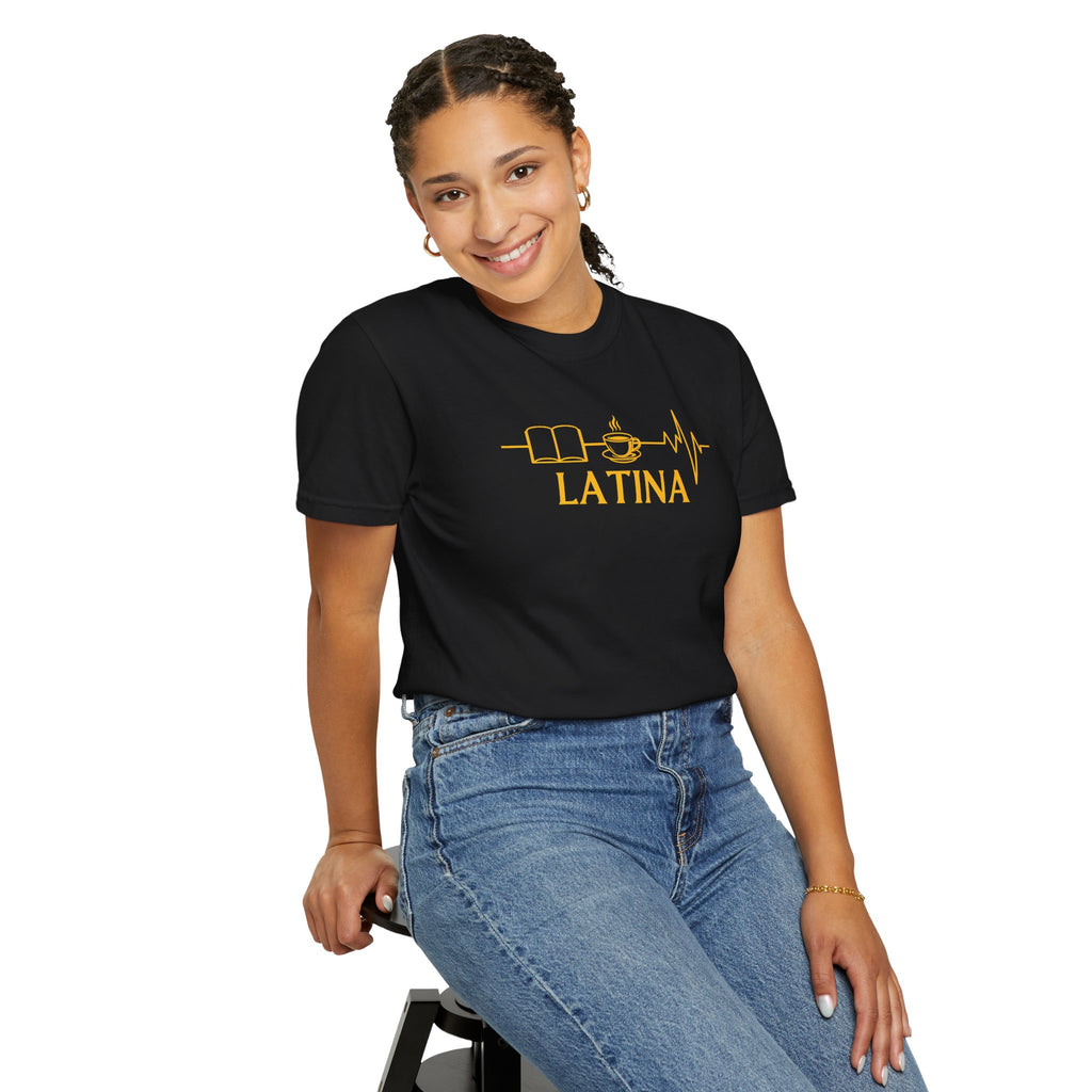 Latina with Coffee & Book Heartbeat T-Shirt