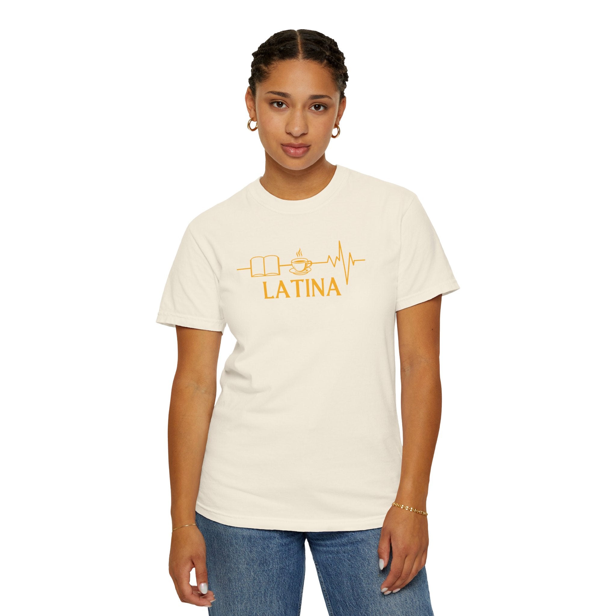 Latina with Coffee & Book Heartbeat T-Shirt