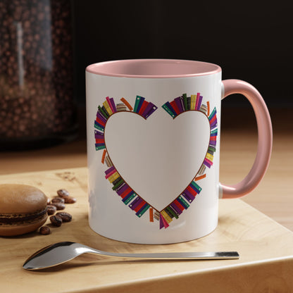 Mug Big Heart Made of Books Coffee Mug (11, 15oz)