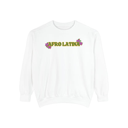 Sweatshirt - Afro Latina Belleza Latina Afro with Flowers Print