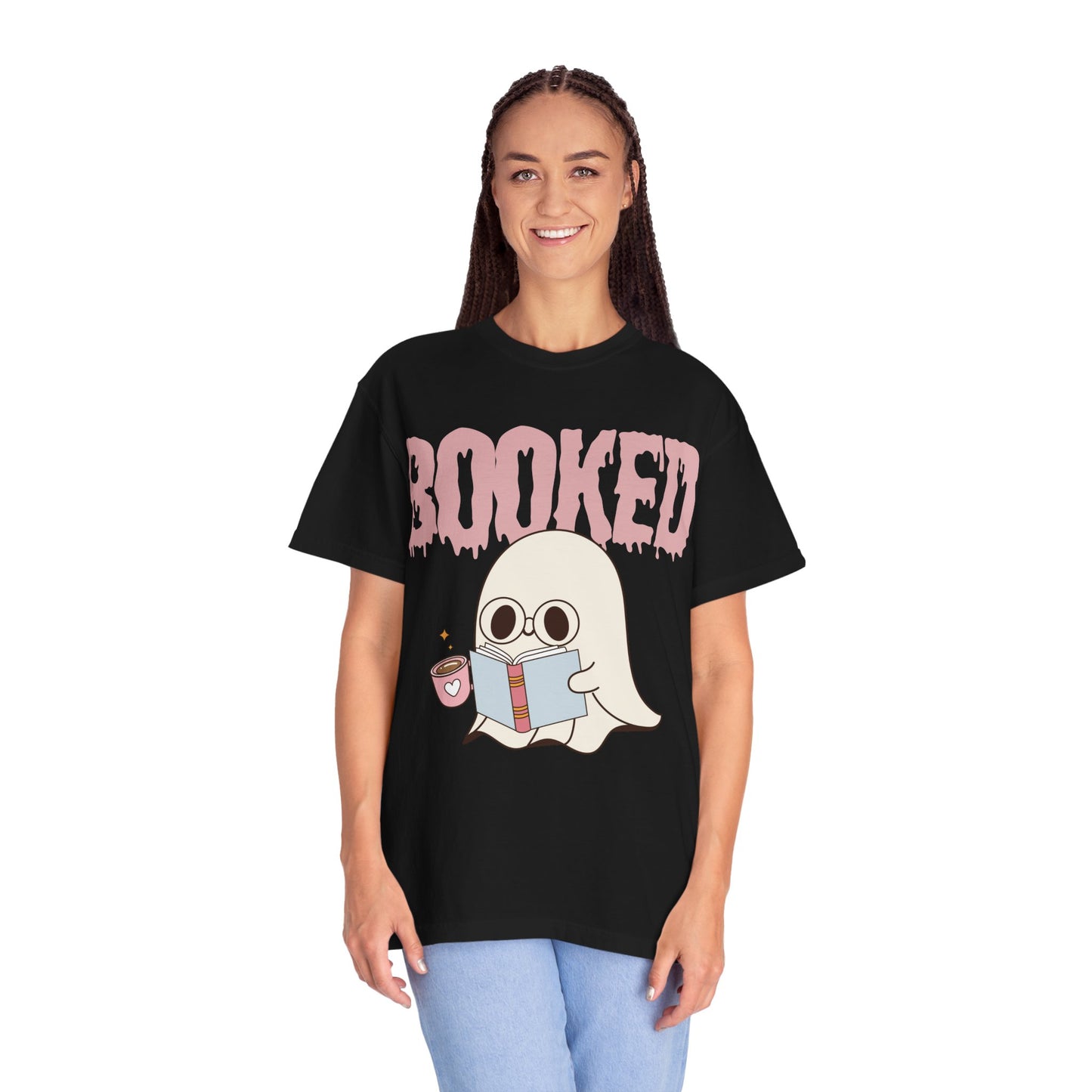 Booked Ghost with Coffee Unisex T-shirt