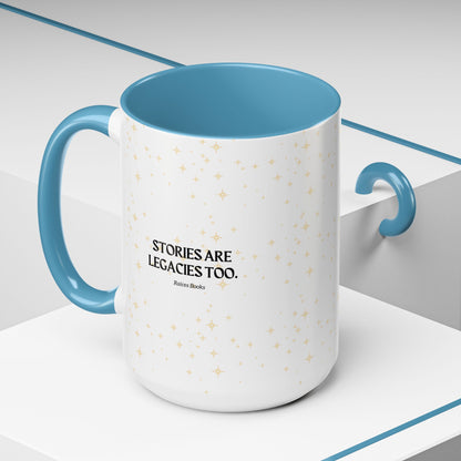 Coffee Mug - Stories are Legacies Too with Catrina, Tree, and Book Design