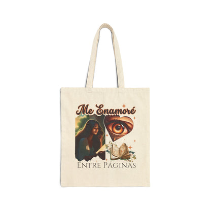 Book Lover Canvas Tote Bag - Me Enamore Entre Paginas Design