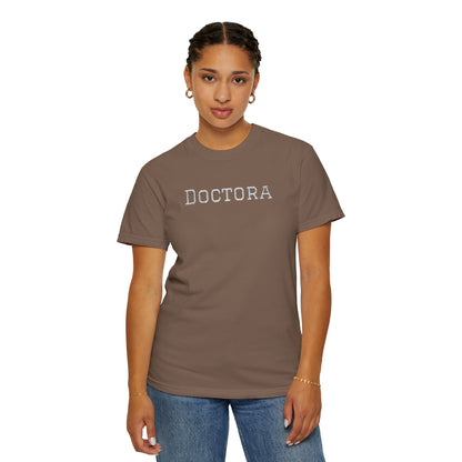 Embroidered Doctora T-Shirt — Feminine Doctor Shirt for Professionals