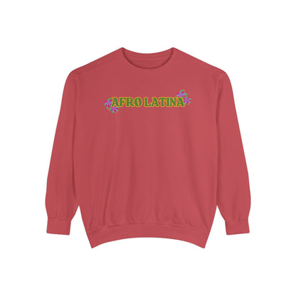 Sweatshirt - Afro Latina Belleza Latina Afro with Flowers Print
