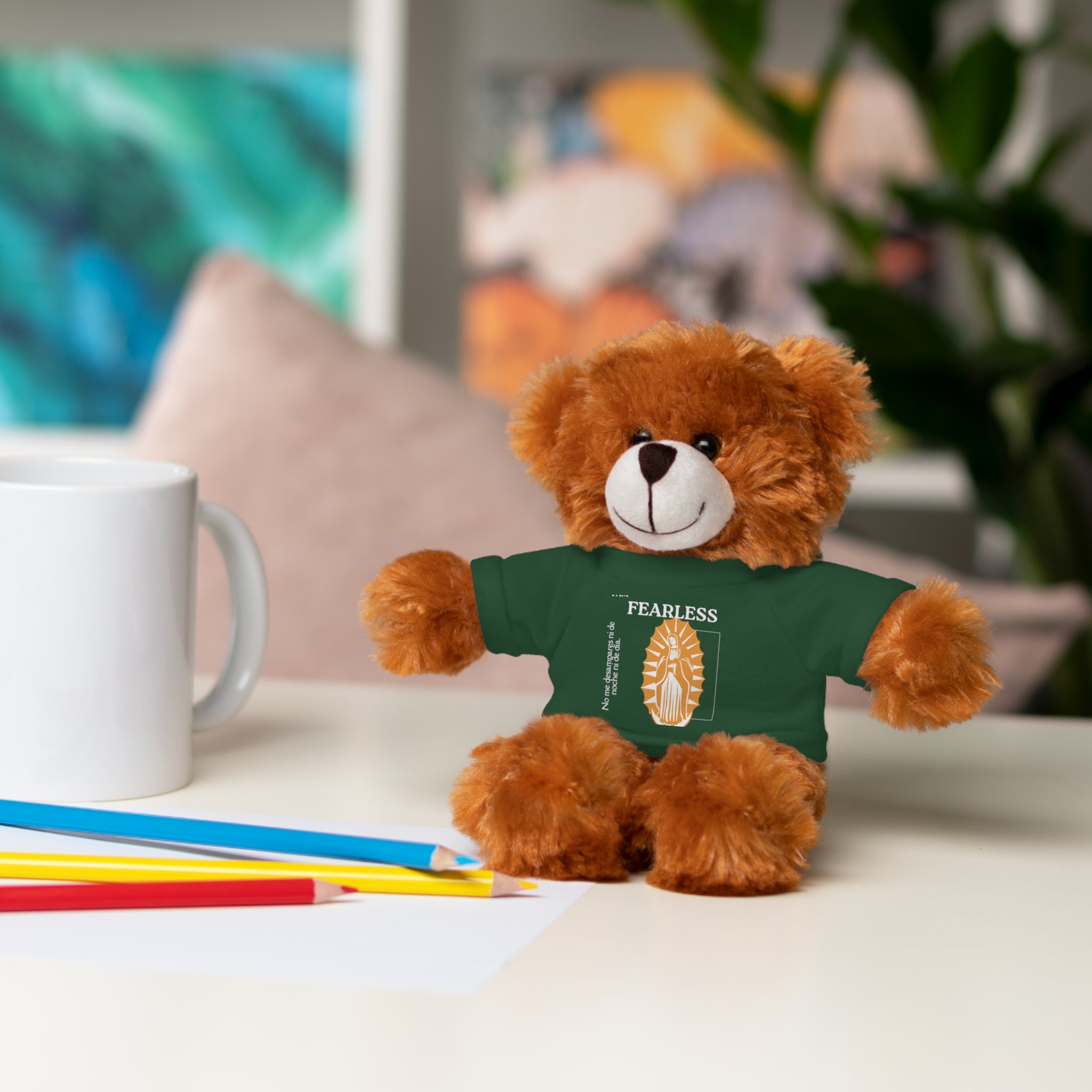 Adorable Stuffed Animal Tee Bear - Cute Gift for Kids, Baby Showers, Birthdays, Nursery Decor, Collectible Plush Toy
