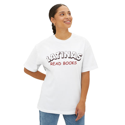 Latinas Read Books Unisex Oversized Boxy TShirt