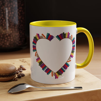 Mug Big Heart Made of Books Coffee Mug (11, 15oz)