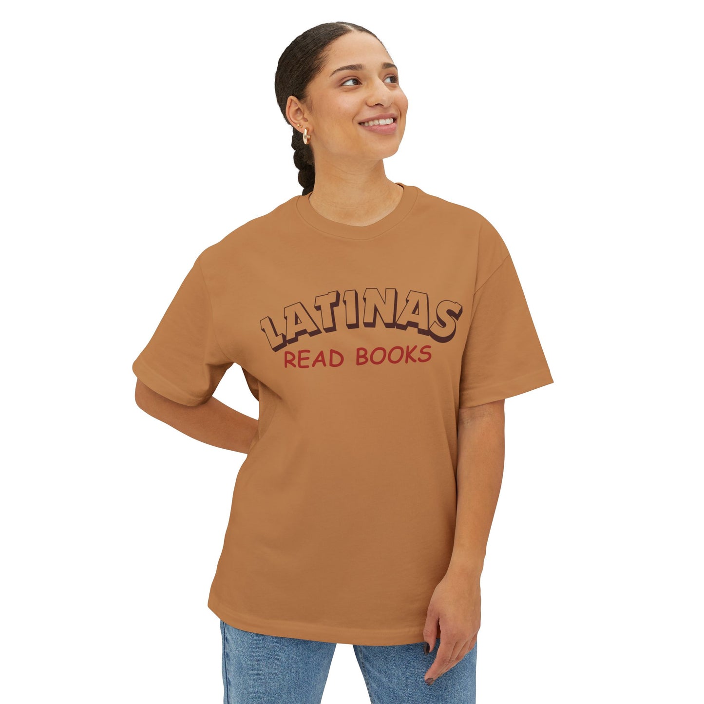 Latinas Read Books Unisex Oversized Boxy TShirt