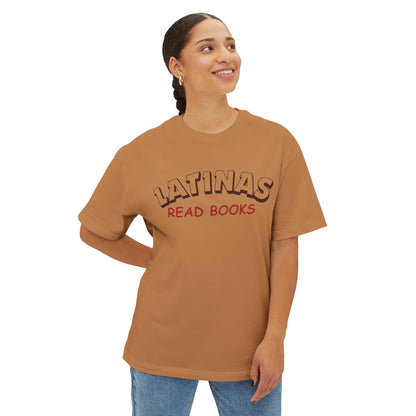 Latinas Read Books Unisex Oversized Boxy TShirt