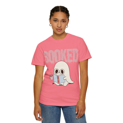 Booked Ghost with Coffee Unisex T-shirt