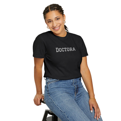 Embroidered Doctora T-Shirt — Feminine Doctor Shirt for Professionals