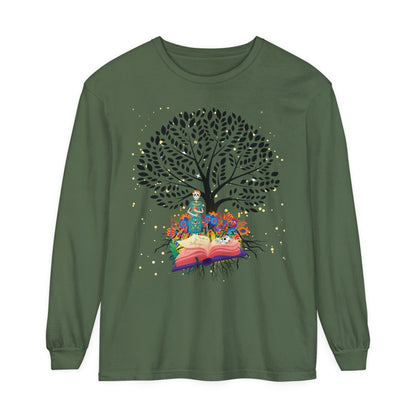 Long Sleeve T-Shirt - Magical Tree with Catrina and Roots Design