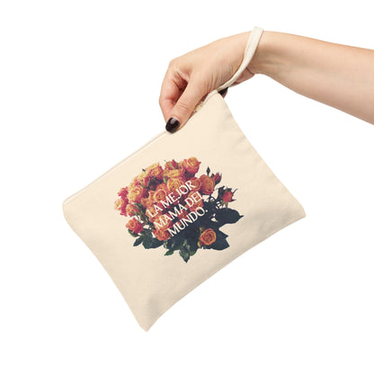 Zipper Pouch - La mejor mamá del mundo with roses
