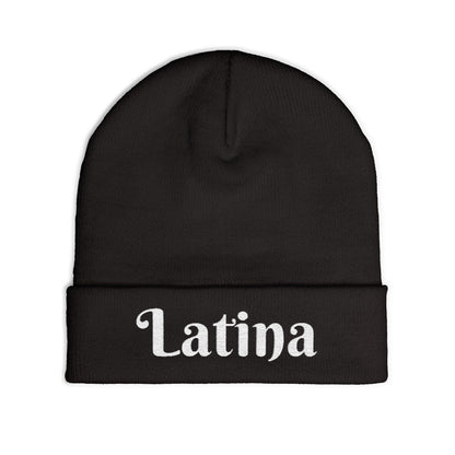 Chic Embroidered Knit Beanie - Stylish Winter Accessory for Trendsetters, Perfect Gift for Latina Pride, Cozy Headwear for Every Occasion
