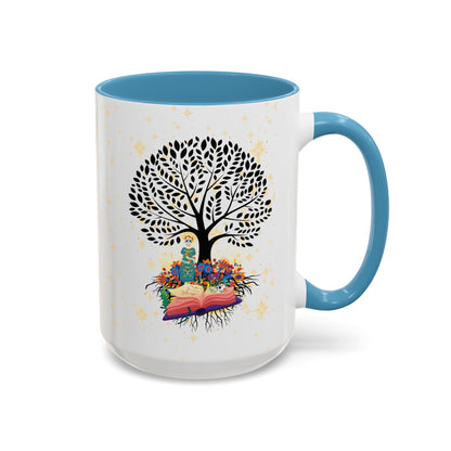 Coffee Mug - Stories are Legacies Too with Catrina, Tree, and Book Design