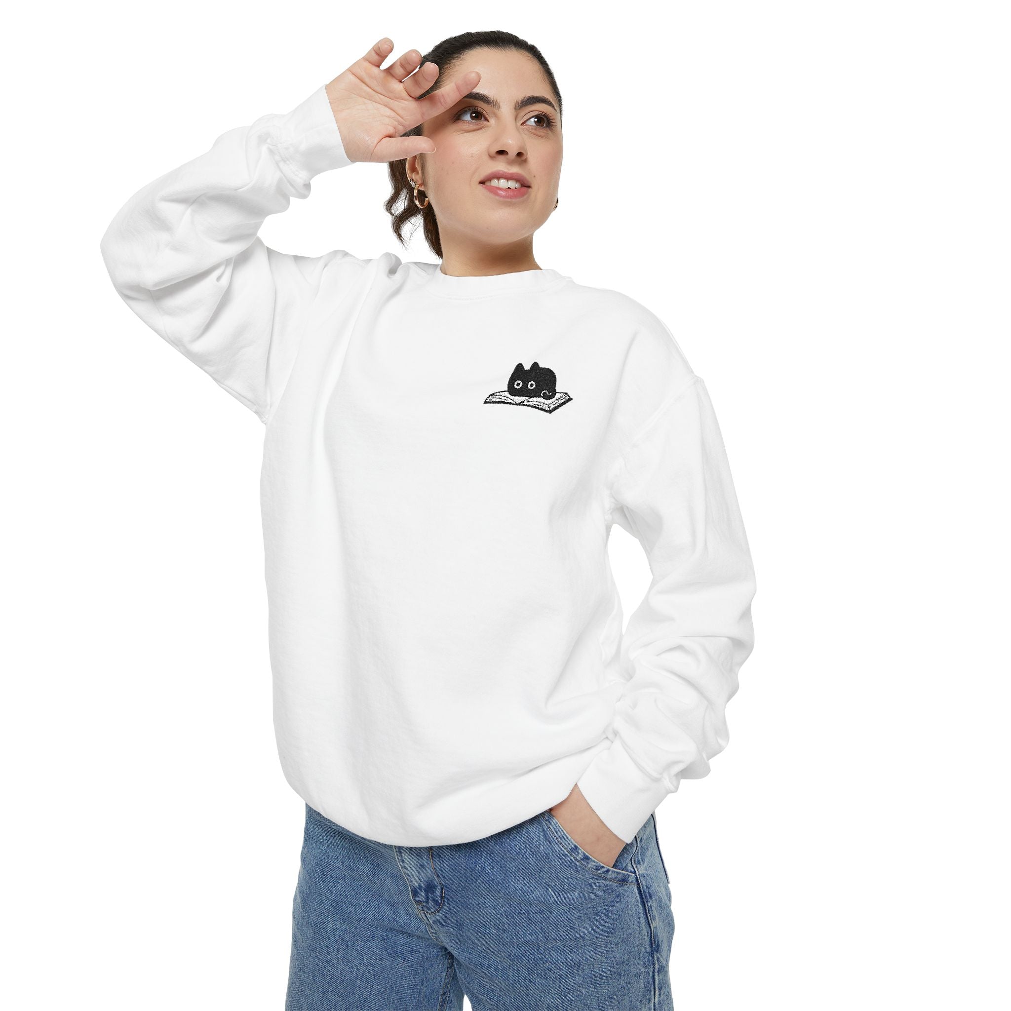 Cat on Book Sweatshirt