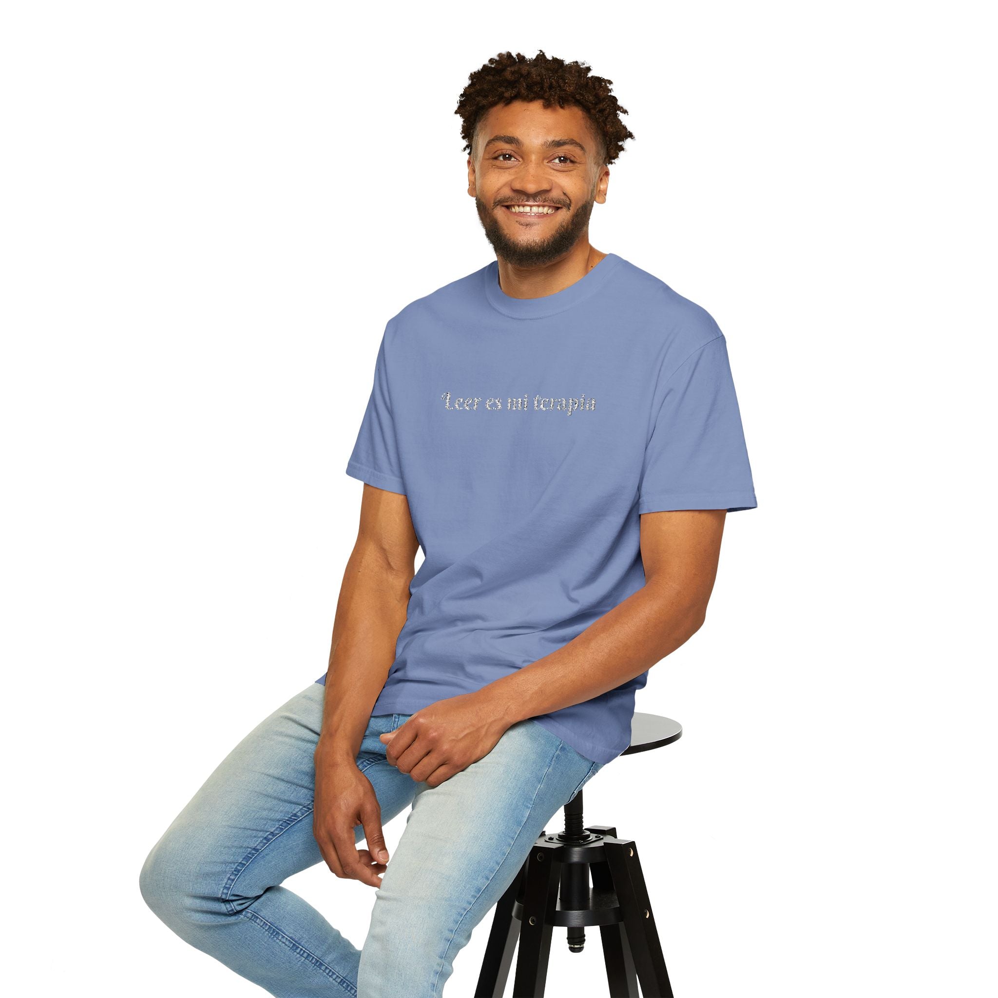Reading is my therapy Unisex T-shirt Embroidered