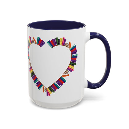 Mug Big Heart Made of Books Coffee Mug (11, 15oz)