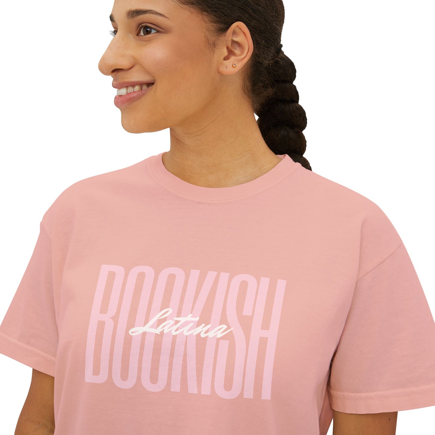 Boxy Tee - Bookish Latina Graphic Shirt for Women