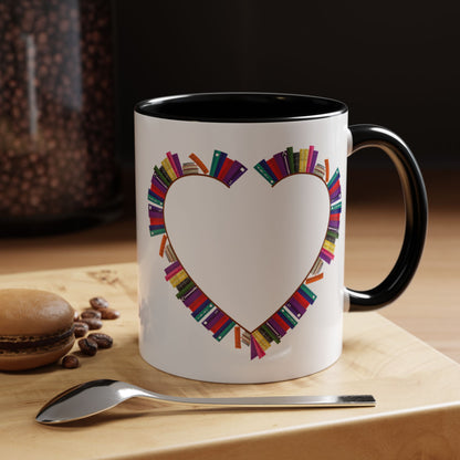 Mug Big Heart Made of Books Coffee Mug (11, 15oz)