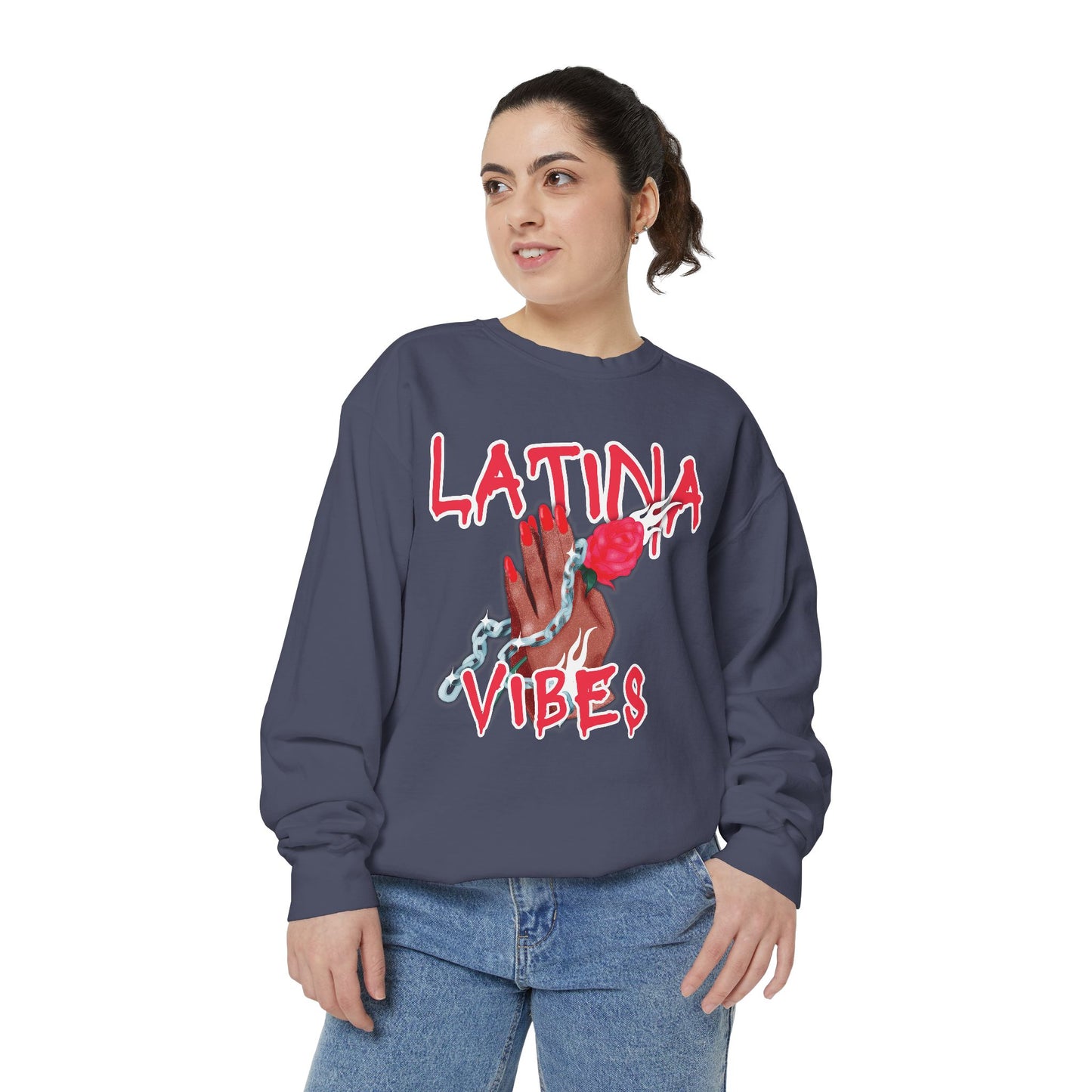 Garment-Dyed Sweatshirt - Latina Vibes