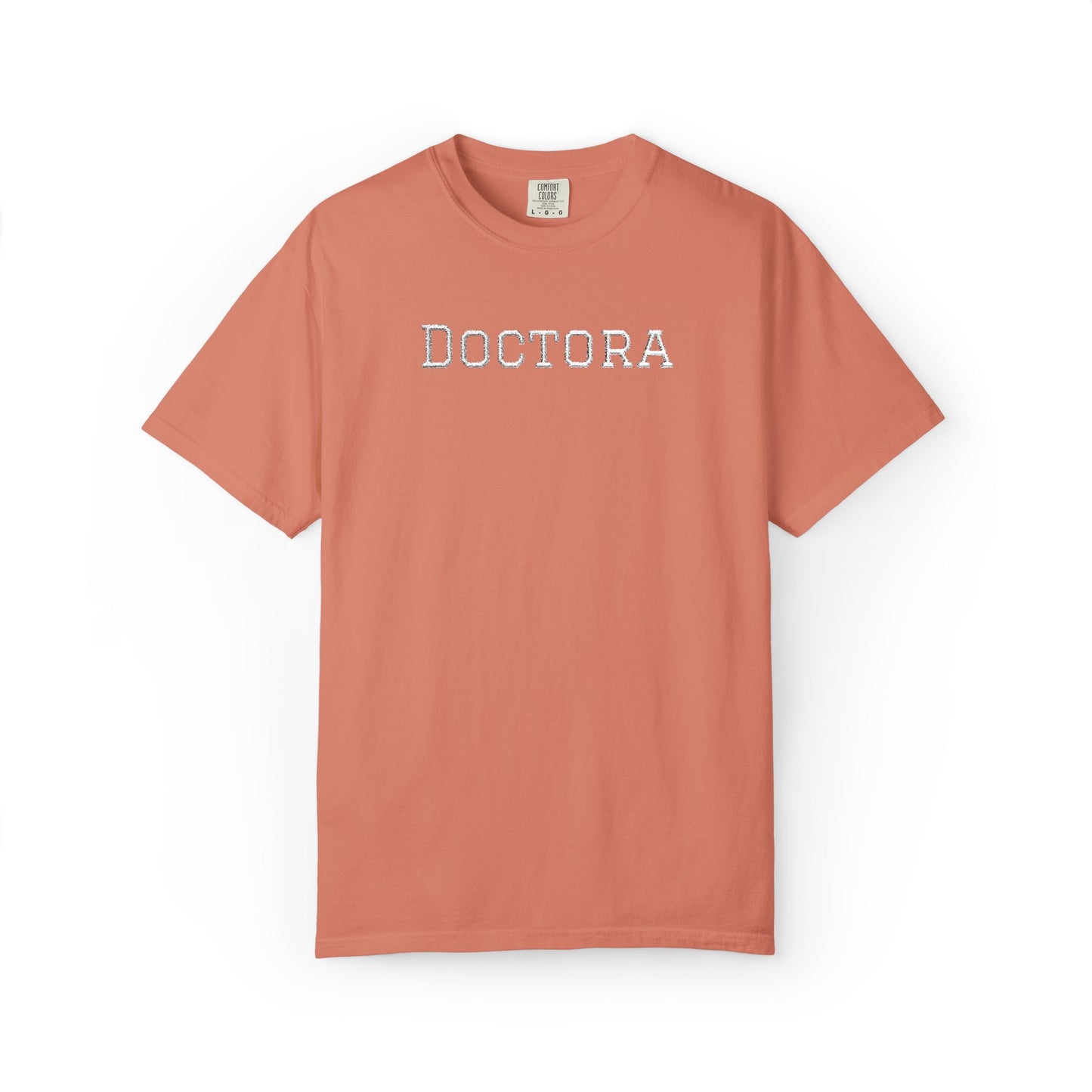 Embroidered Doctora T-Shirt — Feminine Doctor Shirt for Professionals