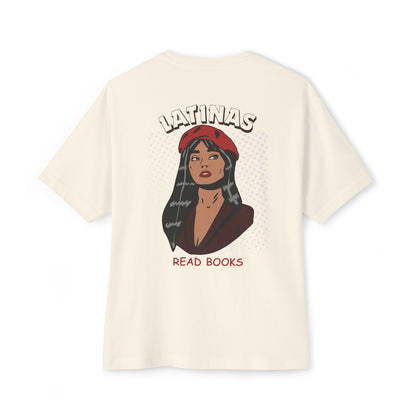 Latinas Read Books Unisex Oversized Boxy TShirt