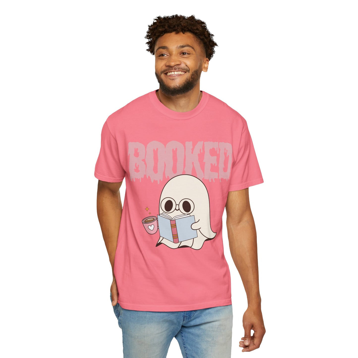 Booked Ghost with Coffee Unisex T-shirt