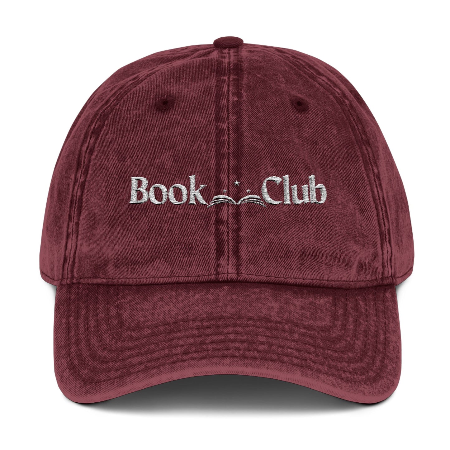 Vintage Book Club Cap - Casual Embroidery Hat for Readers