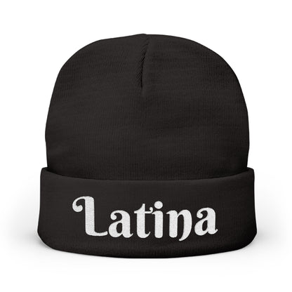 Chic Embroidered Knit Beanie - Stylish Winter Accessory for Trendsetters, Perfect Gift for Latina Pride, Cozy Headwear for Every Occasion