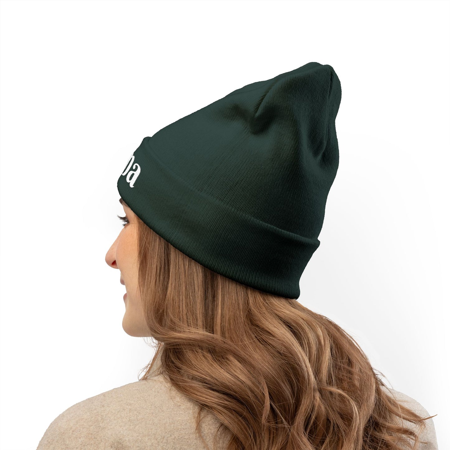 Chic Embroidered Knit Beanie - Stylish Winter Accessory for Trendsetters, Perfect Gift for Latina Pride, Cozy Headwear for Every Occasion
