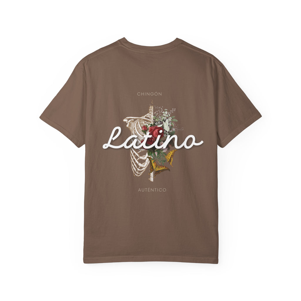 Unisex Garment-Dyed T-shirt - Autentico, Chingon Latino with Calavera Heart