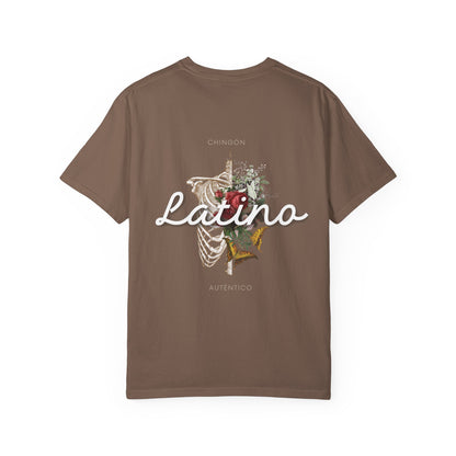 Unisex Garment-Dyed T-shirt - Autentico, Chingon Latino with Calavera Heart