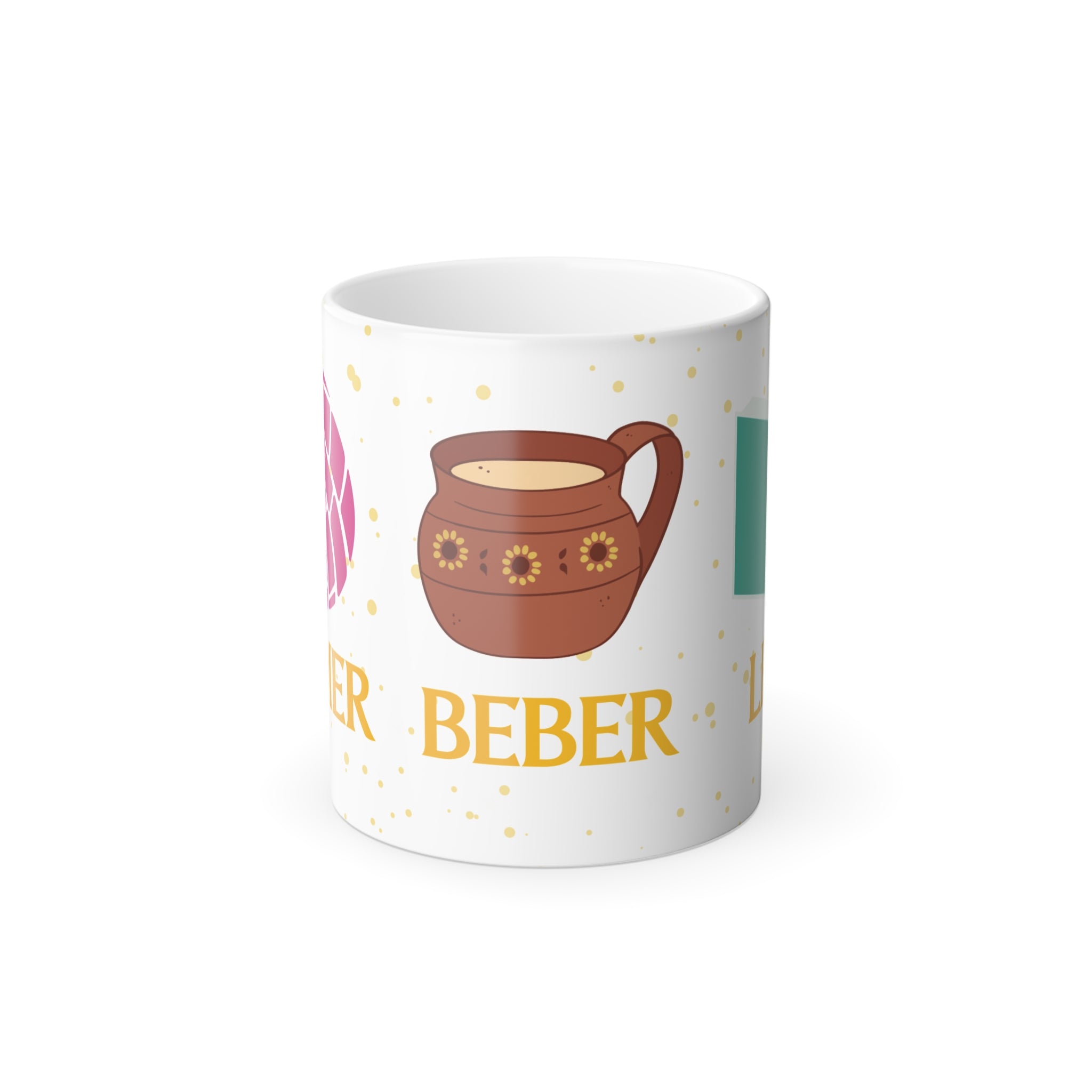 Comer, Beber, Leer Color Morphing Mug, 11oz