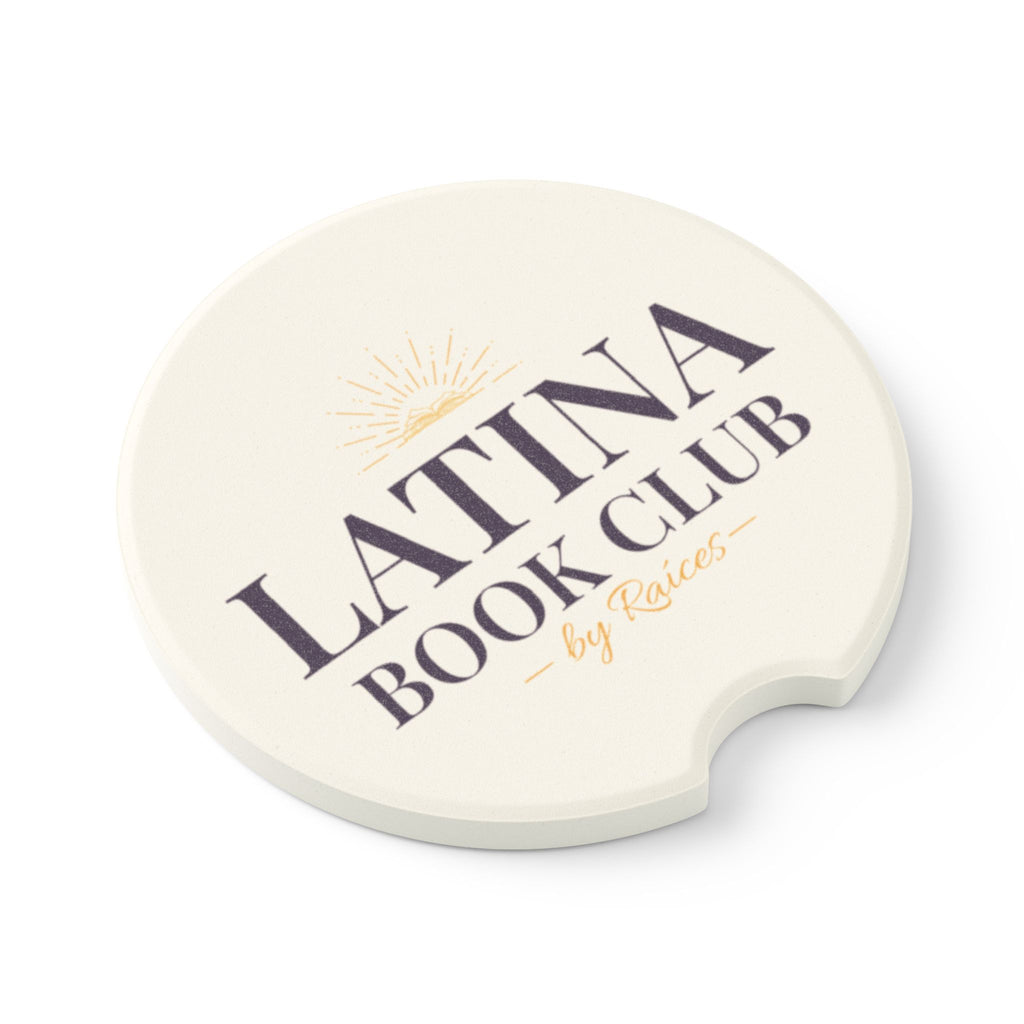 Soapstone Car Coaster — "Latina Book Club" Printed Car Cup Holder Insert