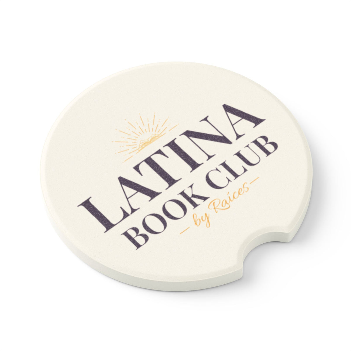 Soapstone Car Coaster — "Latina Book Club" Printed Car Cup Holder Insert