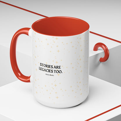 Coffee Mug - Stories are Legacies Too with Catrina, Tree, and Book Design