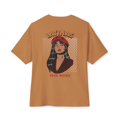 Latinas Read Books Unisex Oversized Boxy TShirt
