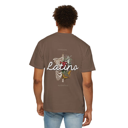 Unisex Garment-Dyed T-shirt - Autentico, Chingon Latino with Calavera Heart
