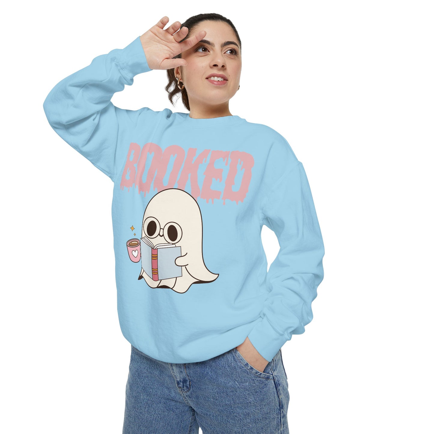 Booked Ghost with Coffee Sweatshirt