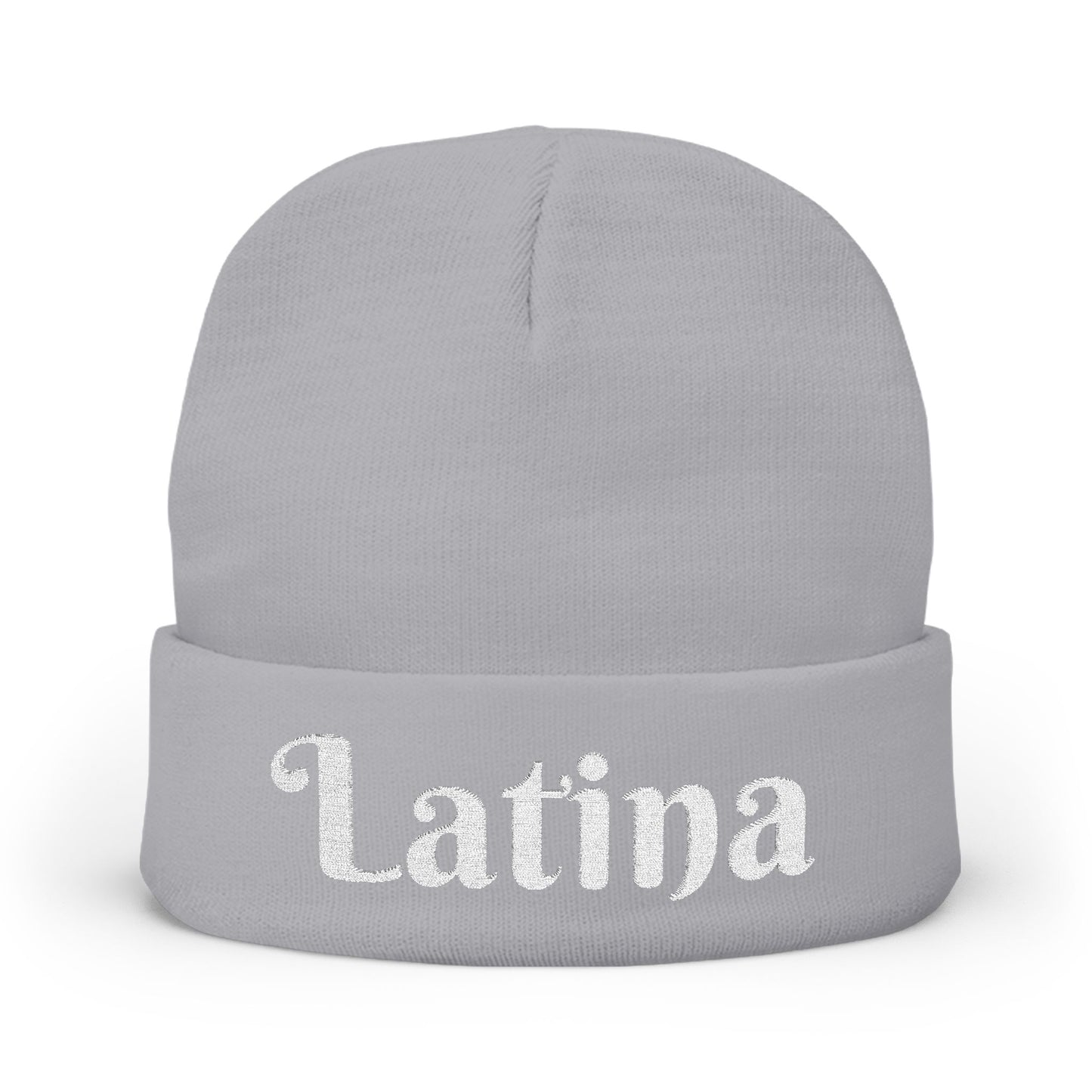Chic Embroidered Knit Beanie - Stylish Winter Accessory for Trendsetters, Perfect Gift for Latina Pride, Cozy Headwear for Every Occasion