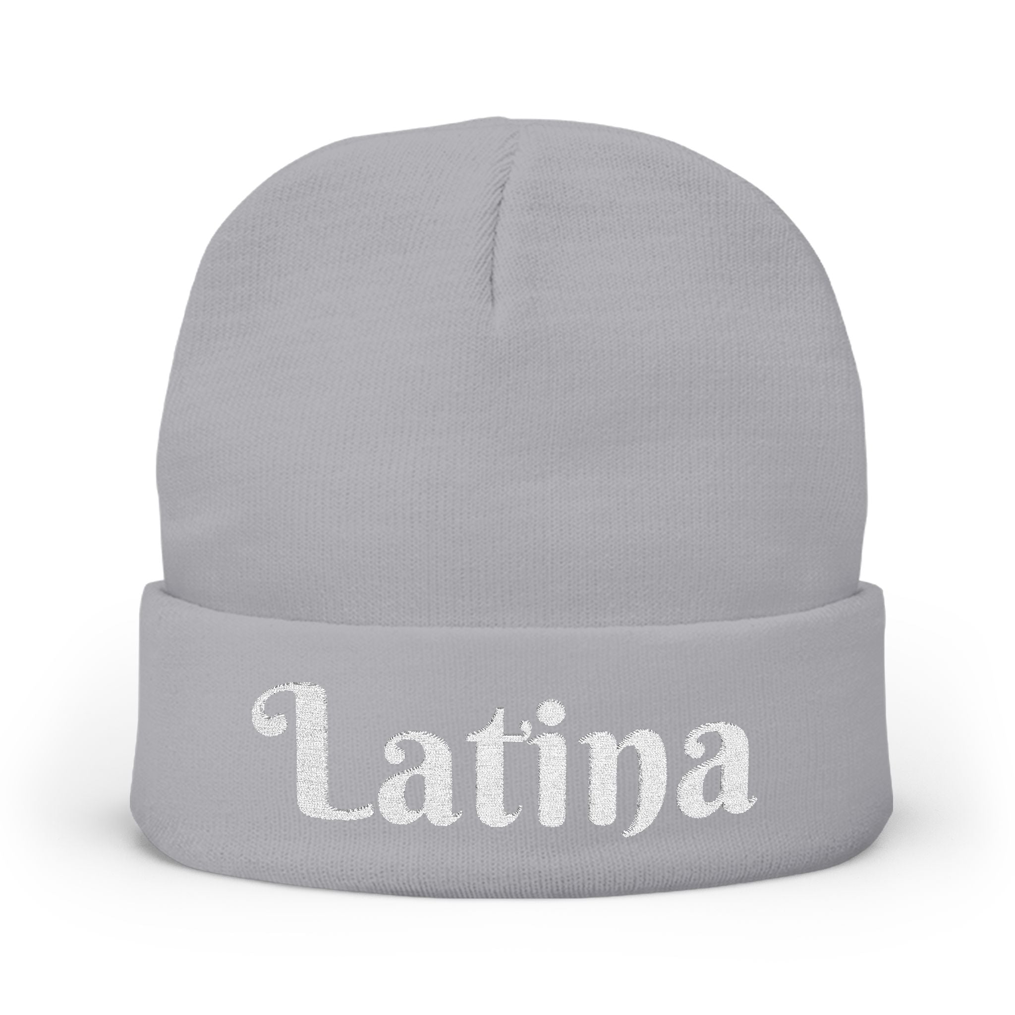 Chic Embroidered Knit Beanie - Stylish Winter Accessory for Trendsetters, Perfect Gift for Latina Pride, Cozy Headwear for Every Occasion