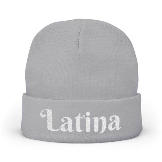 Chic Embroidered Knit Beanie - Stylish Winter Accessory for Trendsetters, Perfect Gift for Latina Pride, Cozy Headwear for Every Occasion